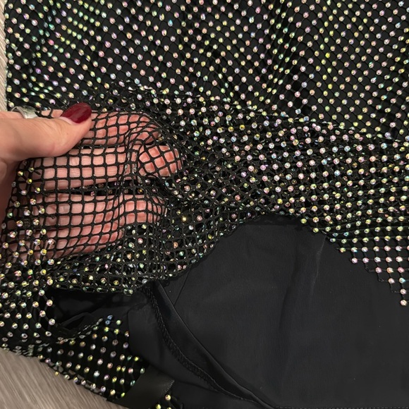 BNwT HEIRESS BEVERLY HILLS BLACK CRYSTAL HALTER MINI PARTY DRESS Small NYE - Picture 8 of 8